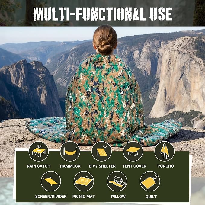 Lenotos Woobie Blanket, Thermal Insulated Military Poncho Liner, Water-Resistant - Image 4