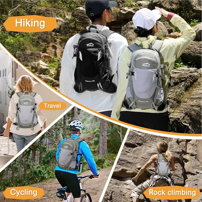OLEMA Hiking Backpack, 25L Lightweight Travel Backpacks, Camping Daypack - Image 7