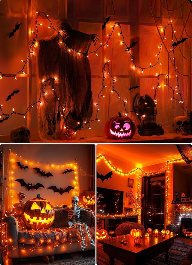 2 Pack Orange Halloween Mini Lights, 13 Feet 50 Count Totally 100 Count - Image 5
