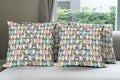 Ambesonne Funny Cartoon Throw Pillow Cushion Case Pack of 4, Theme of Playful by Ambesonne