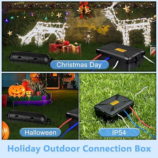 Outdoor Extension Cord Cover, NineLeaf IP54 4PK Small Weatherproof Extension - Image 2