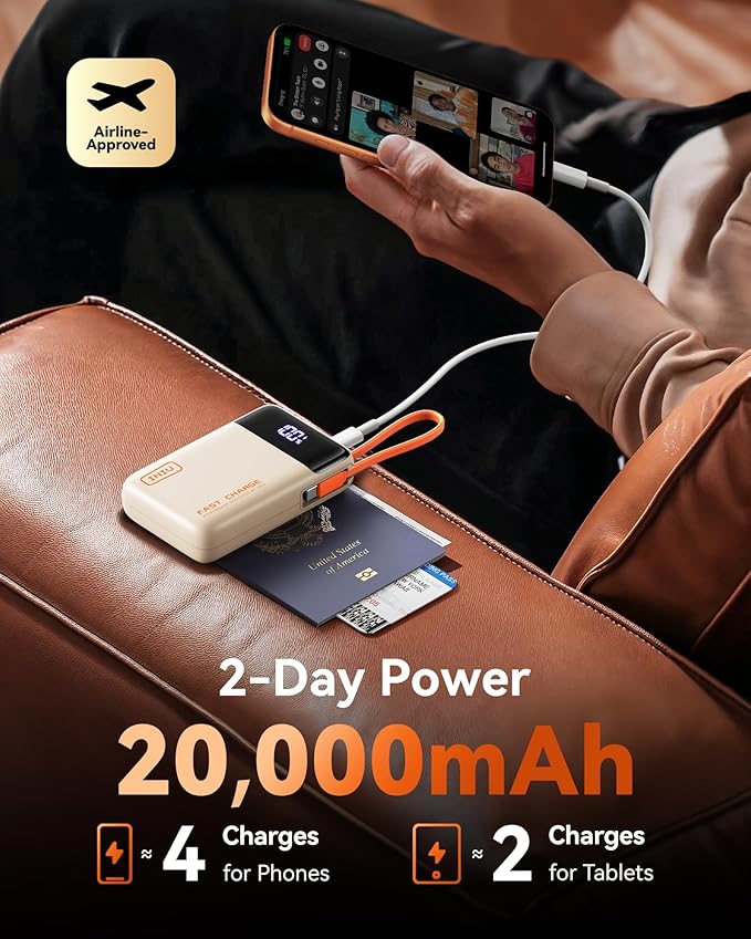 INIU 20000mAh Power Bank, Small Portable Charger, 45W PD Fast Charging Battery - Image 5