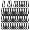 Black Carabiner, Heavy Duty Galvanized Steel Spring Snap Hook Carabiner Clips by High-PQ