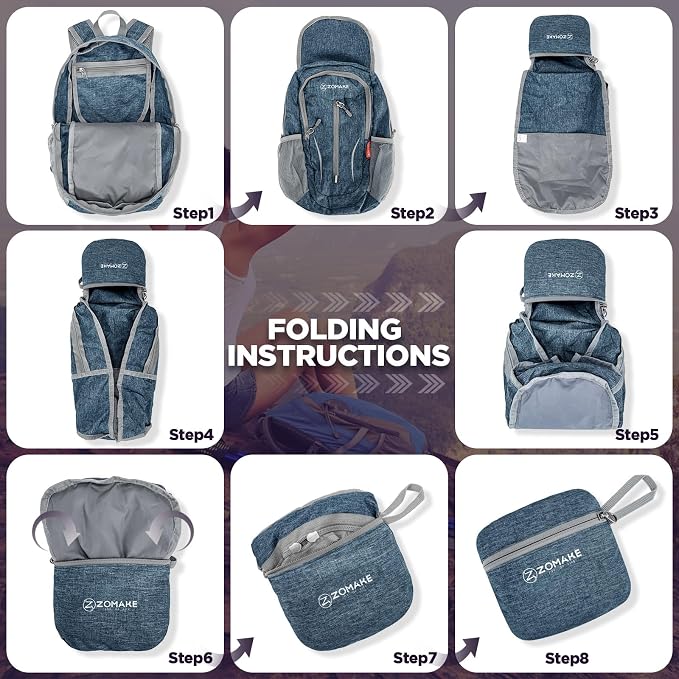 ZOMAKE Ultra Lightweight Packable Backpack 10L, Small Foldable Backpacks Hiking - Image 6