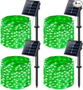 JMEXSUSS 4 Pack Green Solar Christmas Lights, Total 400 LED 132FT Solar String by JMEXSUSS