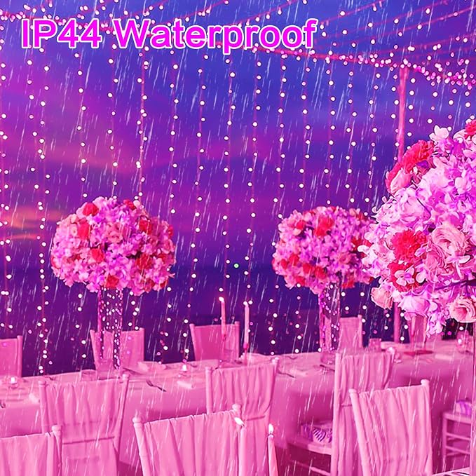 KAQ Connectable 240LED Pink String Lights Outdoor/Indoor, Extendable Plug in - Image 3