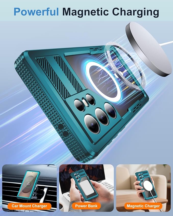 for Samsung Galaxy S25 Ultra Waterproof Case, Magnetic Heavy Duty Military - Image 7