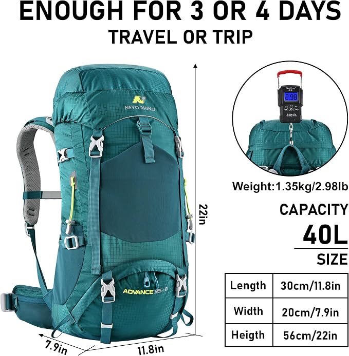 N NEVO RHINO 40L Internal Frame Hiking Backpack - Image 8