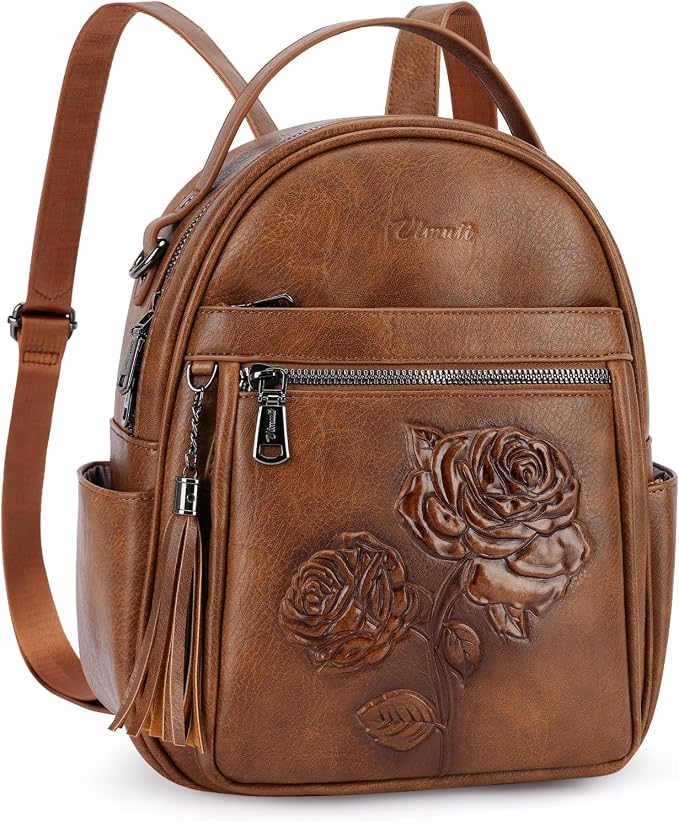 Mini Backpack Purse for Women, Embossed Leather Small Backpack Fashion Travel by BestSeller