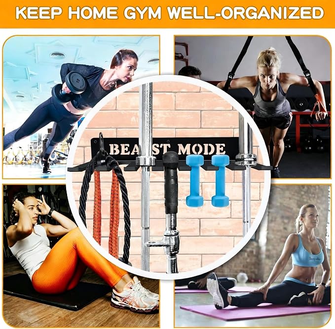 Gym Home Rack 8 Hook Heavy-Duty Wall-mounted Organizer Multi-Purpose Workout - Image 5