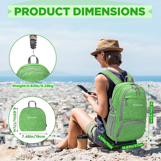 ZOMAKE Ultra Lightweight Packable Backpack 25L, Small Foldable Backpacks Hiking - Image 2