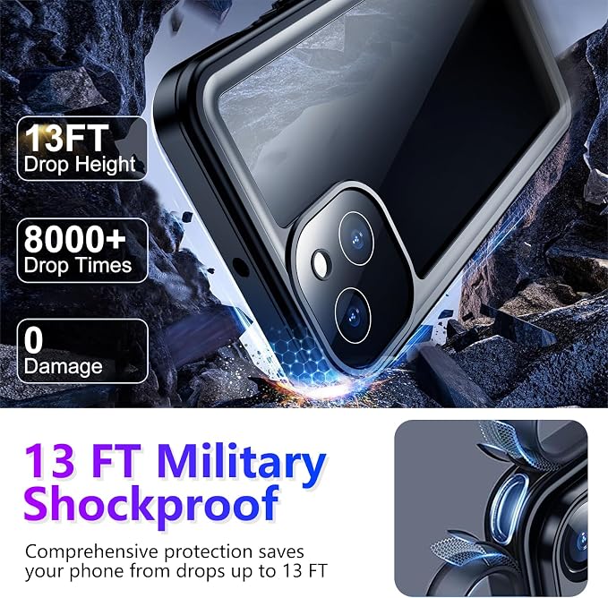 Temdan Compatible with iPhone 13 Case Waterproof, Built-in Screen & Camera - Image 3