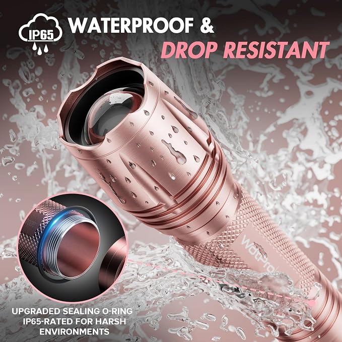 WdtPro LED Flashlight High Lumens SR2000 Pro, 2 Pack Brighter Tactical - Image 5