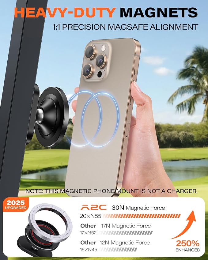 A2C Alloy Magnetic Golf Cart Phone Holder - Image 5