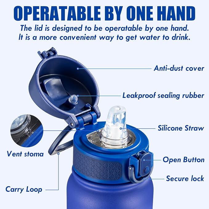 OLDLEY 12oz Kids Water Bottle, Stainless Steel Insulated Water Bottle - Image 7