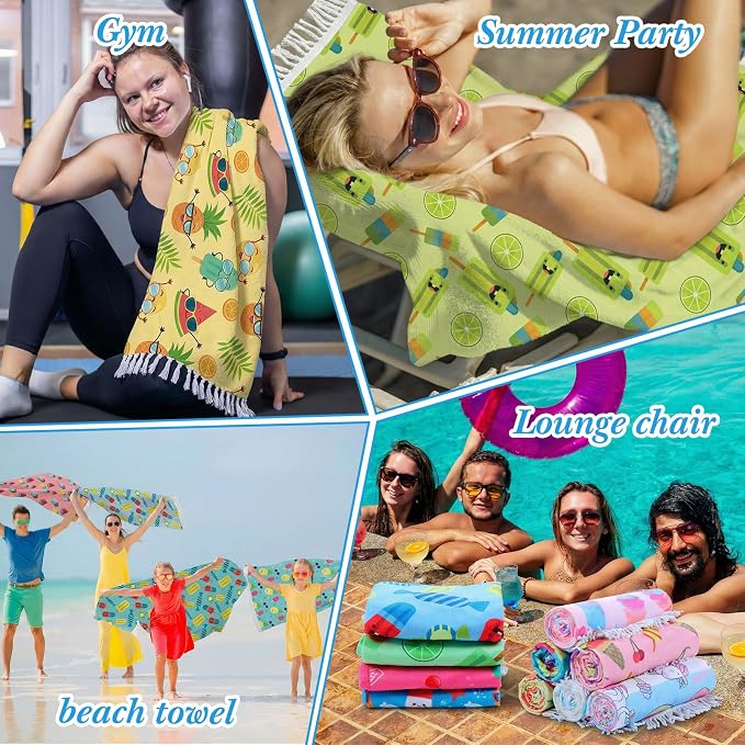 Peryiter 24 Pack Microfiber Oversize Turkish Beach Towel Set 12 Large Absorbent - Image 6