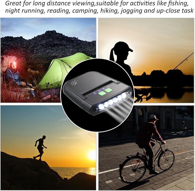 Mudder LED Clip on Cap Lights USB Rechargeable Cap Flashlight Clip Waterproof - Image 7
