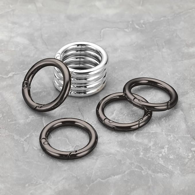 Gkeygo Key Ring Clip, 4/5 Inch Keychain Rings, 8 Pack Round Carabiner Clip - Image 8