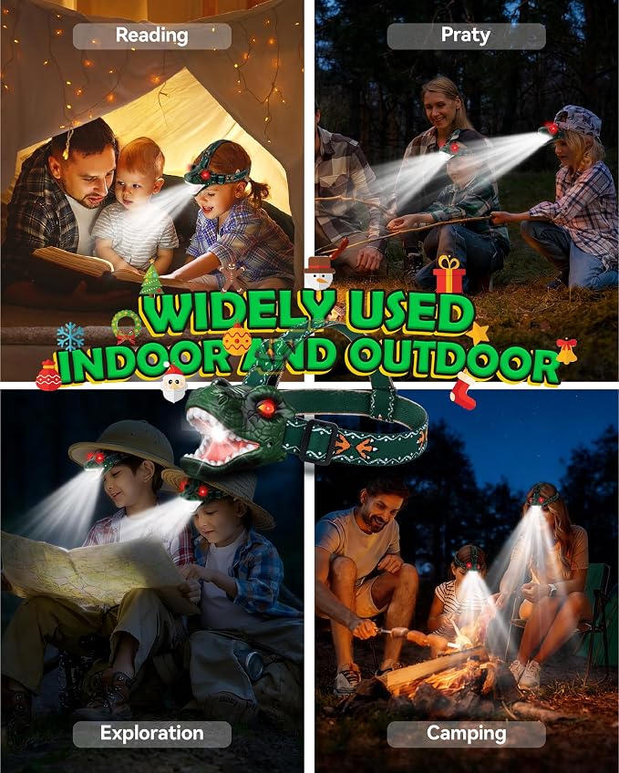 LED Dinosaur Headlamp for Kids, Children's Toy Flashlight T-Rex Dinosaur Toys - Image 3