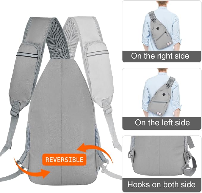 ZOMAKE Sling Bag, Small Crossbody Sling Backpack, Water Resistant Shoulder - Image 5