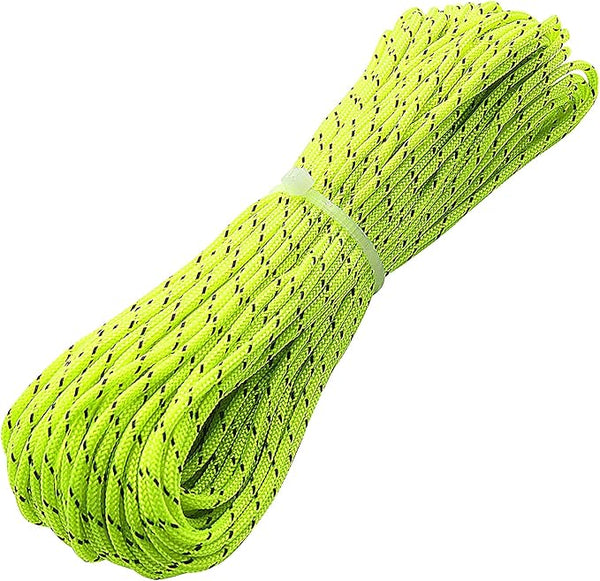 1.8mm Fluorescent Reflective Guyline Tent Rope Camping Cord Paracord, 65 Feet by ThreeBulls