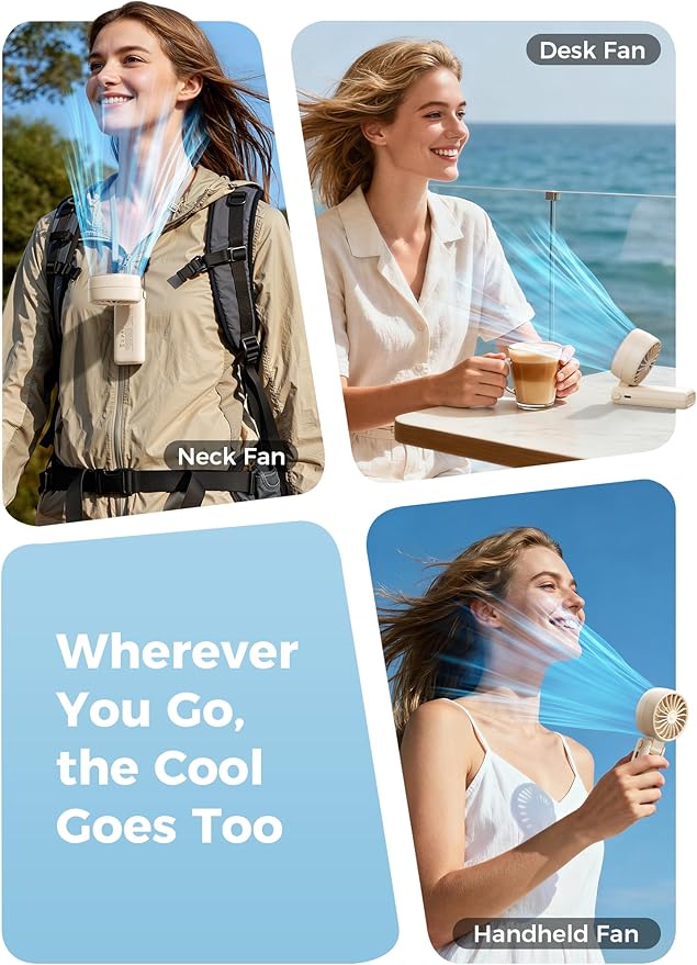 Aecooly Mighty Portable Handheld Fan | 20H Max Cooling Time | 3 Flexible Modes - Image 5