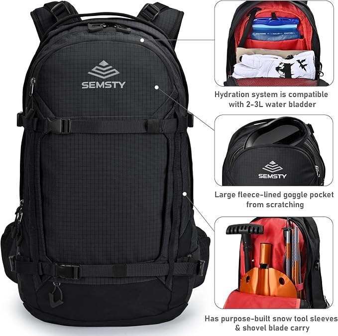 Ski and Snowboard Hydration Backpack, - Image 2