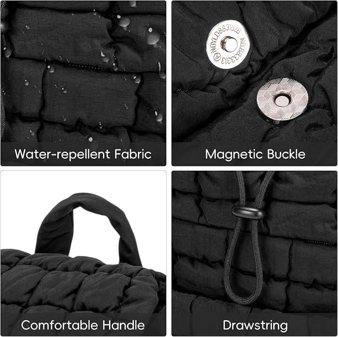 CLUCI Puffy Quilted Backpack Purse - Image 5