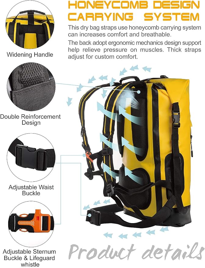IDRYBAG Waterproof Backpack for Men 20L/30L/40L, Floating Dry Bag Kayak - Image 2