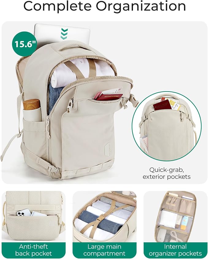 BAGSMART Travel Backpack Women, 15.6 Inch Carry On Backpack Flight Approved - Image 3