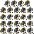 Peasur Solar Ground Lights Outdoor, 24 Pack Flat Solar Powered Disc Lights by Peasur