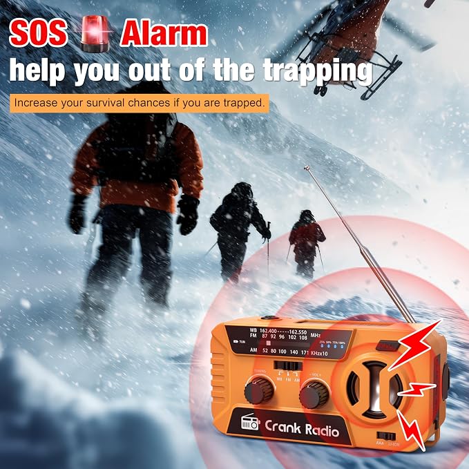 Emergency Weather Radio for Winter Storm, NOAA Weather Radio Hand Crank - Image 4