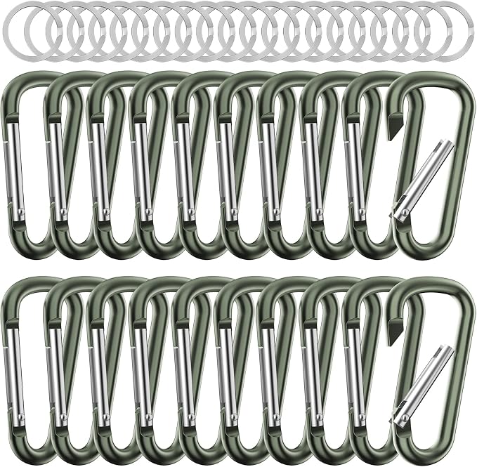 sprookber 2.28" Small Carabiner Clip Keychain, D Ring Caribeaner Clip, Key Clip by Sprookber
