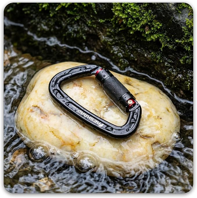 FresKaro UIAA Certified 25KN Auto Locking Climbing Carabiner Clips, Twist Lock - Image 6