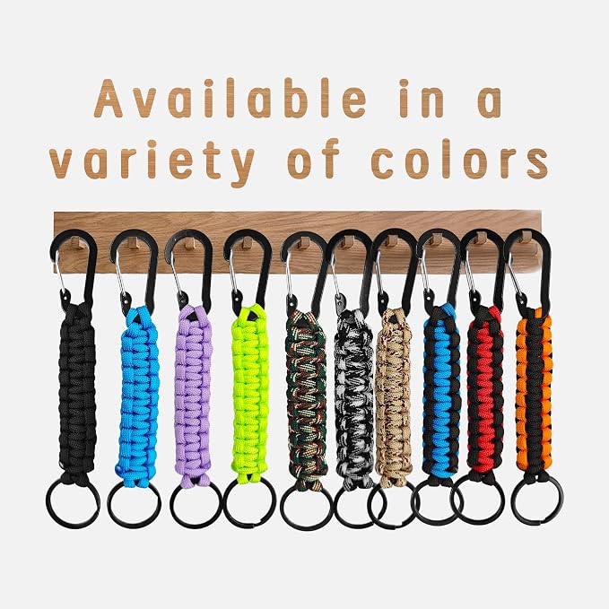 3PCS Paracord Keychain with Carabiner Clip, Braided Rope Key Chain Lanyard - Image 5