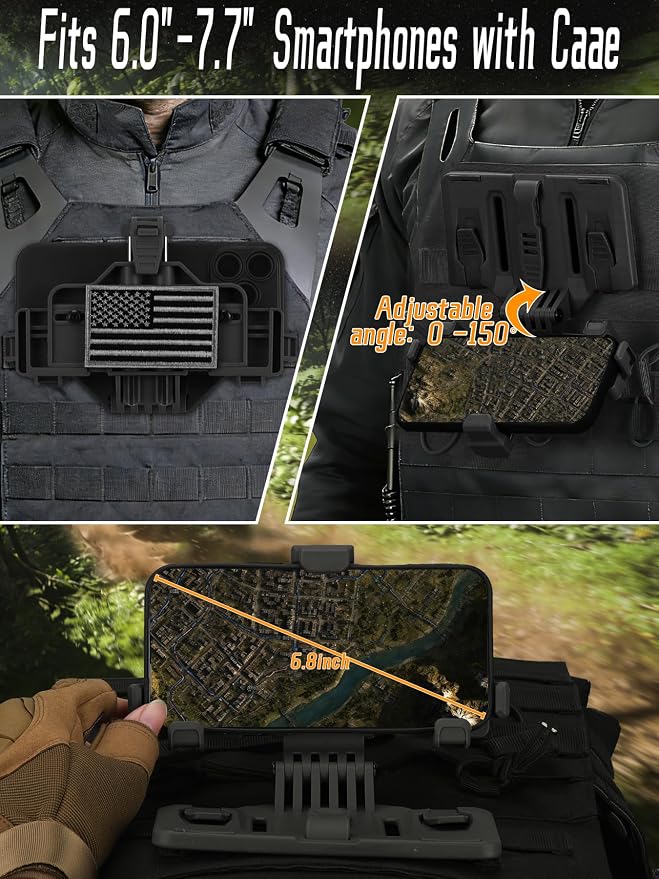 Tactical Molle Phone Holder for Plate Carrier Vest, Quick-Release Heavy Duty - Image 5