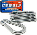 Stainless Steel Carabiner Clip, 4 Pack, 316 Marine Grade, Heavy Duty Spring by BetterBoat