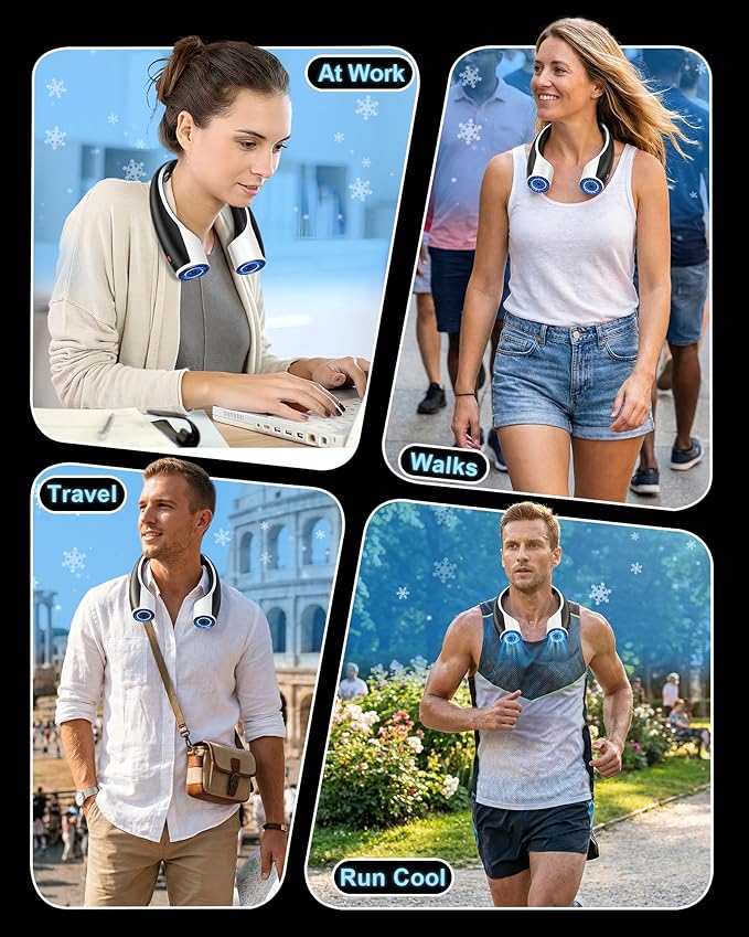 Rohent Portable Hands-Free Neck Fan - 4000mAh Battery - Image 6