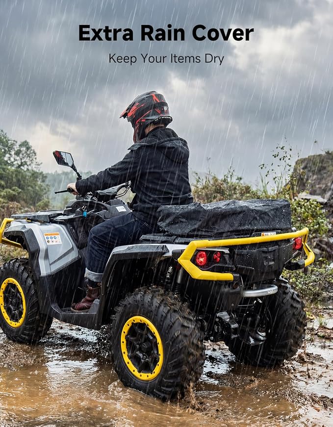 KEMIMOTO Portable ATV Front Rear Rack Bag UTV Cargo Bed Storage, Flat Gear Box - Image 6