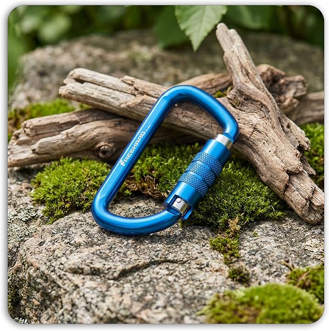 FresKaro 3inch 12kN-2698lbs Auto Locking Carabiner Clips, Solid D Shape - Image 6
