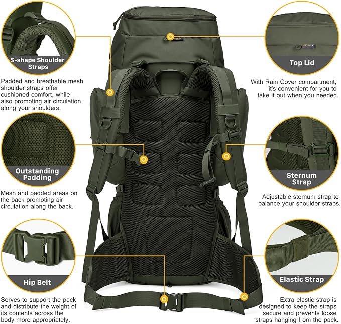 Mardingtop 60L Military Internal Frame Backpack - Image 5