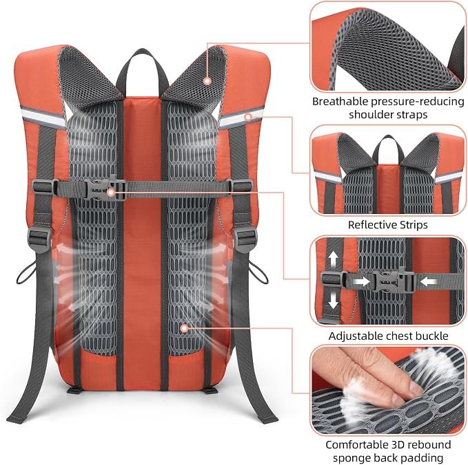 RealCool Hiking Backpack for Men Women, 20L Lightweight Waterproof Travel - Image 4