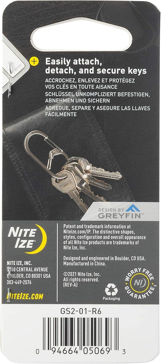 Nite IZE GS2-01-R6 G-Series Dual Chamber Carabiner, Size #2 1-Pack - Image 6