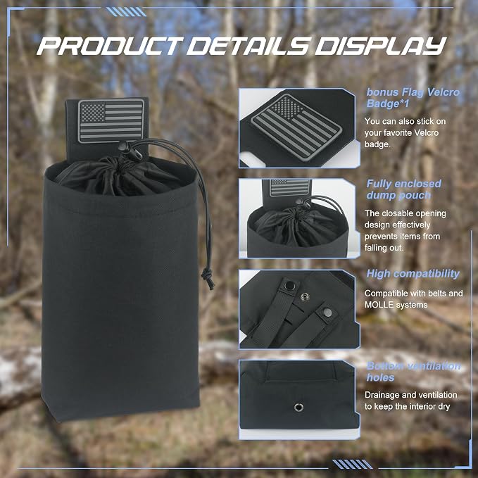 Tactical Dump Pouch for Battle Belt & MOLLE Systems | Foldable Mag Pouch - Image 6