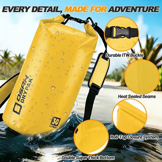 Waterproof Dry Bag, 5L/10L/20L/30L/40L Roll Top Lightweight Storage Backpack - Image 4