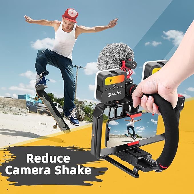 Zeadio All-in-One Smartphone Camera Stabilizer Kit, Portable Handheld Video Rig - Image 4