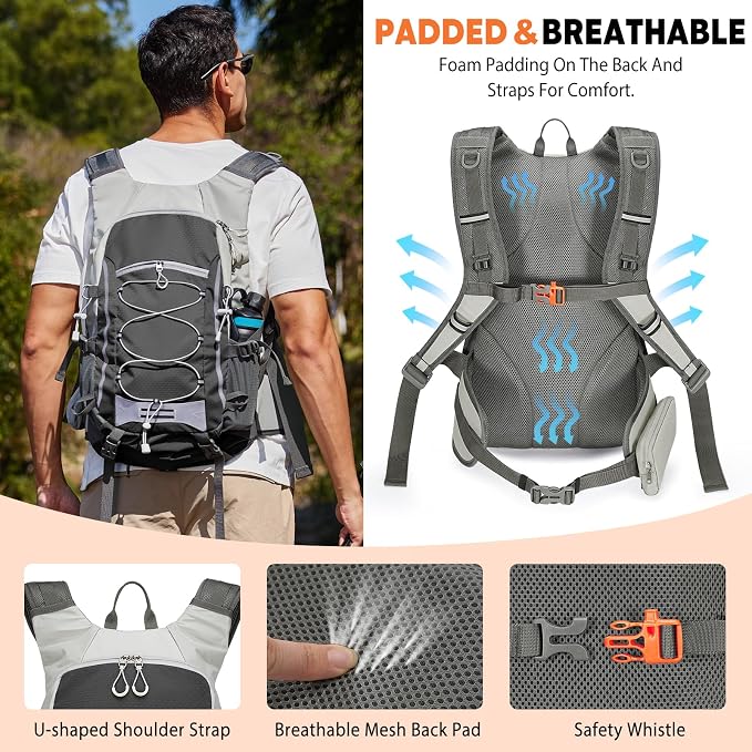25L Hiking Backpack with Rain Cover Lightweight Hiking Daypack - Image 2