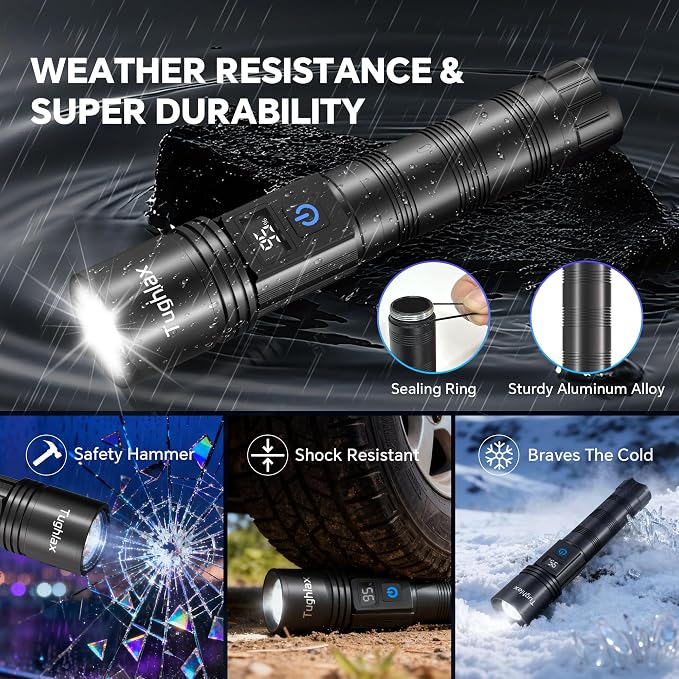 LED Rechargeable Flashlights 9900 High Lumens 2Pack, Super Bright Flashlight - Image 7