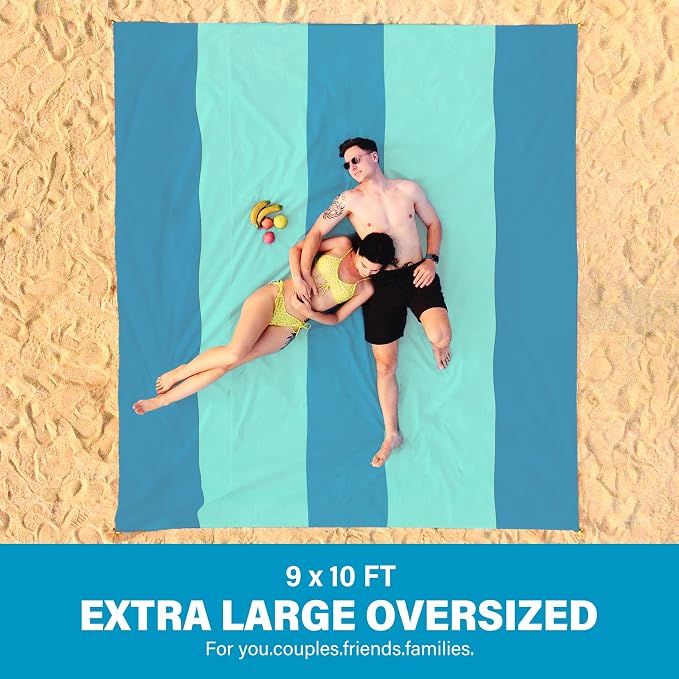 Famstar Beach Blanket Oversized Extra Large 10'X 9', Waterproof Sandproof Beach - Image 2