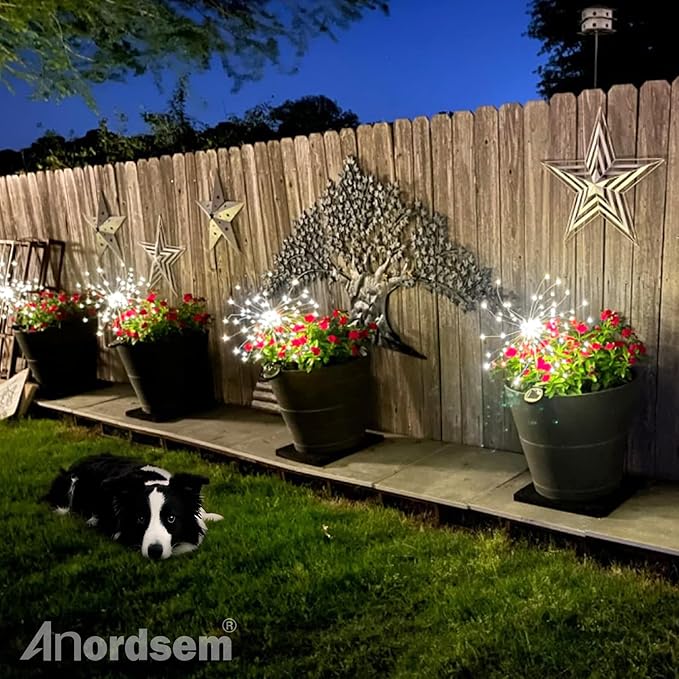 Anordsem Solar Garden Lights Outdoor: Bendable Copper Wire - Image 6